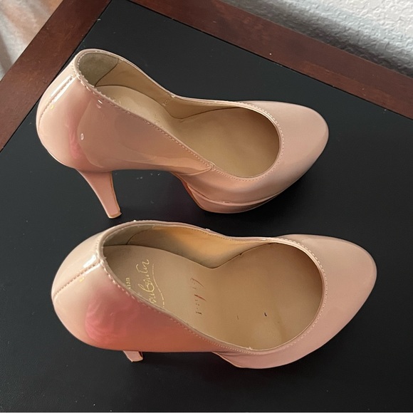 Red Bottom Platform Pump Nude Size 36 EU 6 US - Picture 14 of 16